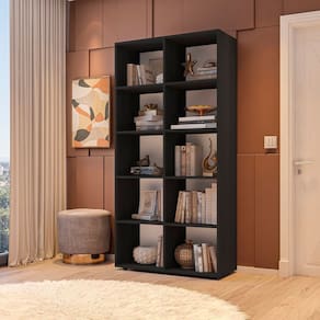 Estante Livreiro Multiuso com 10 Nichos Belle Preto