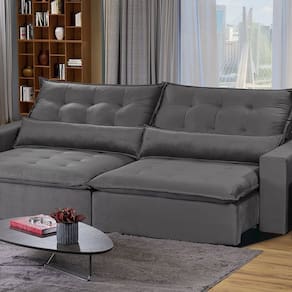 Sofá Modular Bahia 5 Lugares 250cm com Molas Retrátil e Reclinável