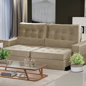 Sofá Curitiba Modular 3 Lugares 230cm Retrátil Reclinável