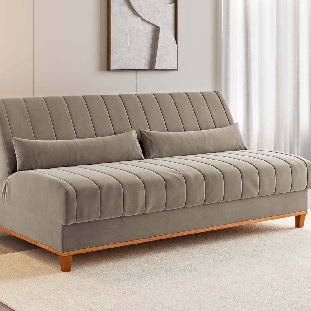 Sofá Cama 1,80cm Reclinável 3 Lugares Colors Marfim