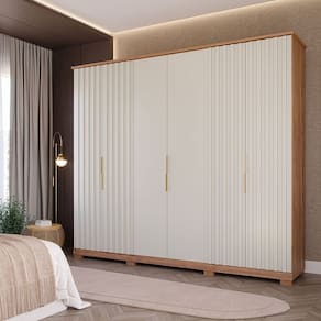 Guarda-Roupa Casal 242,5cm 6 Portas com Pés 100% MDF Vittoria Espresso Móveis