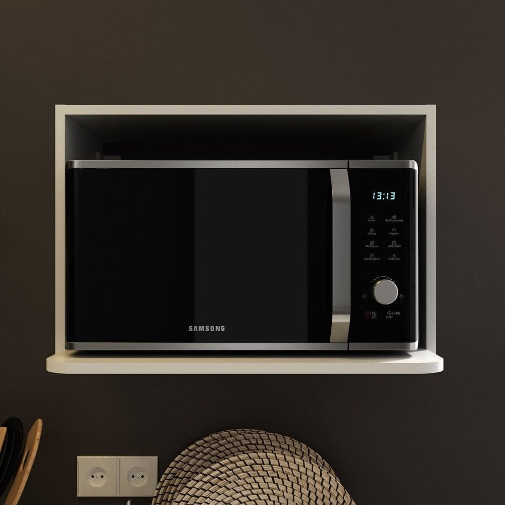 Nicho Aéreo Multiuso 60cm em Mdfpara Microondas e Forno Elétrico Branco