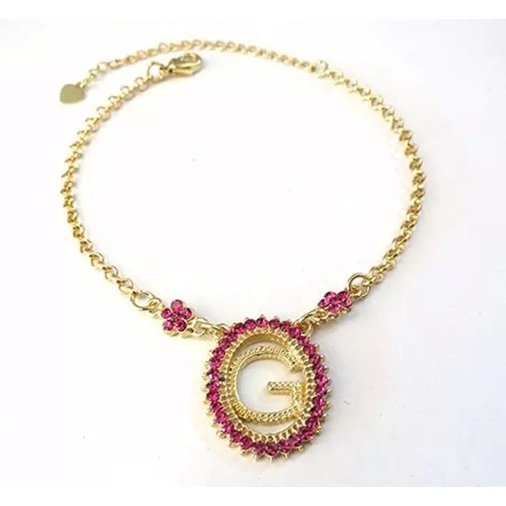 Pulseira Inicial G Folheado a Ouro 18k