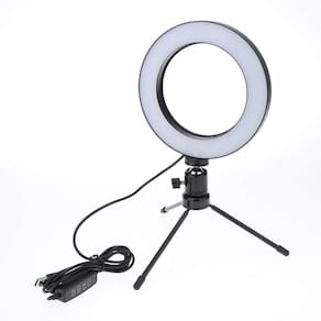 Ring Light Mesa Iluminador 6 Tripé 16Cm Suporte Celular