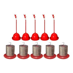 Bebedouro Pendular Sgamaq + Comedouro 3Kg Aves  5 De Cada