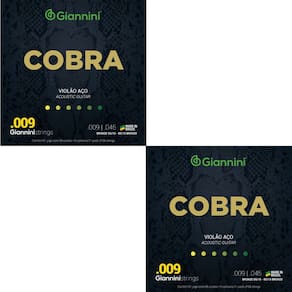 Kit 2 Encordoamento Violão Giannini Aço Cobra Bronze GEEWAK 85/15 0.009"