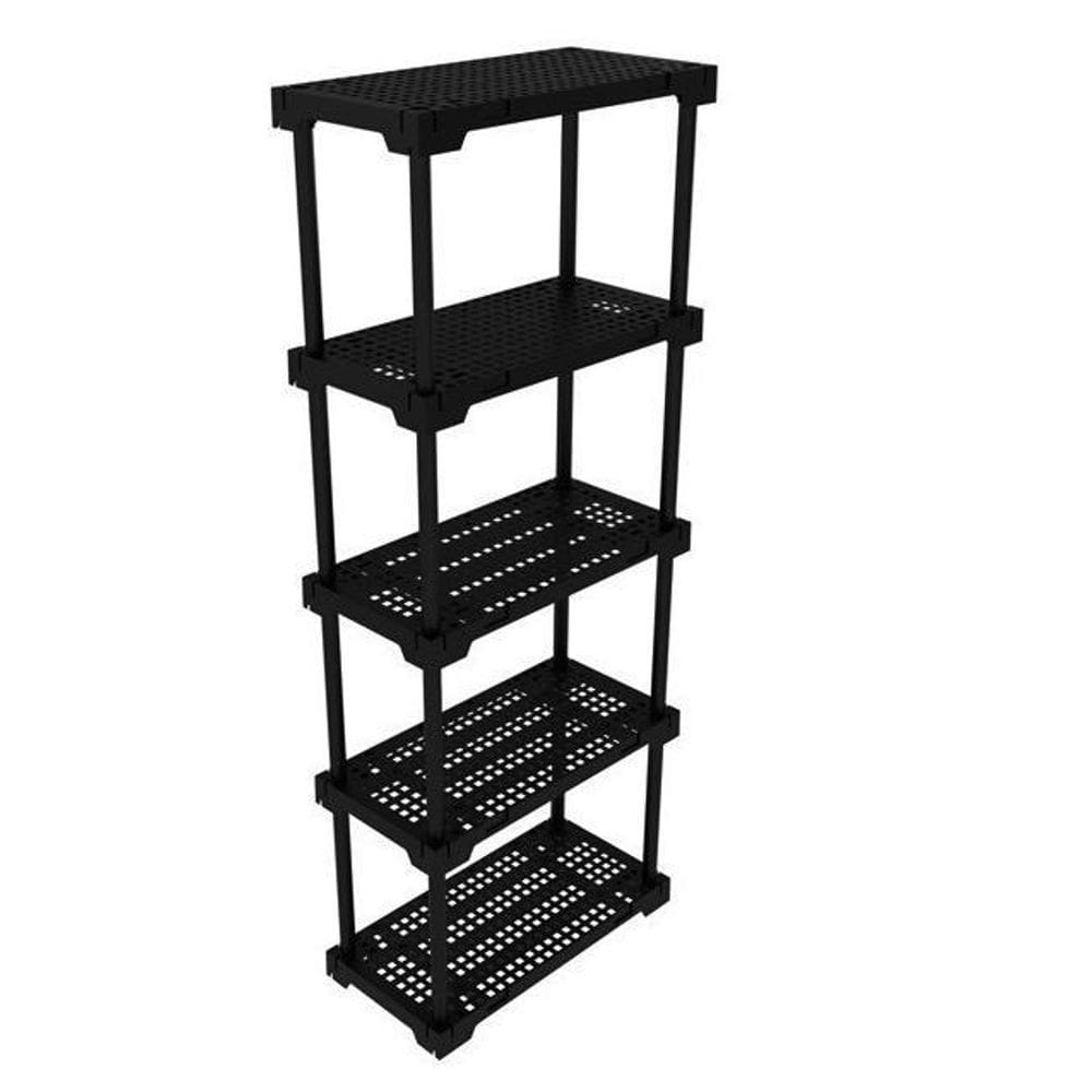 Estante De Plástico Preto Organizador Multiuso 5 Prateleiras