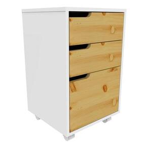 Gaveteiro De Chão 61X38X36Cm Madeira Pinus - Malwe - Branco