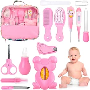 Kit Para Bebê Rosa Higiene Completo Pente Escova
