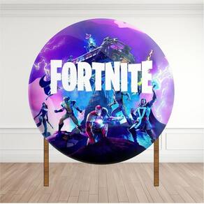 Painel Redondo Lona Fosca 1,20M- Tema Fortnite