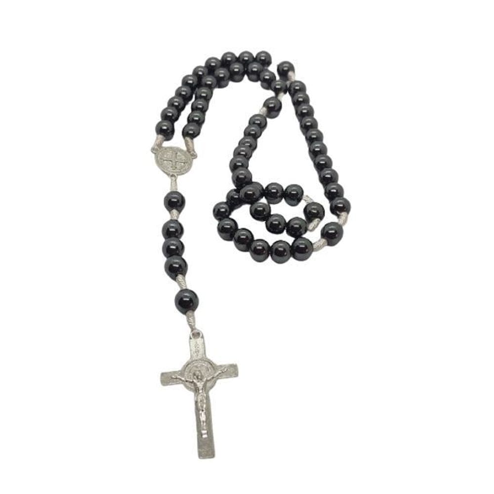 Terço São Bento Hematita