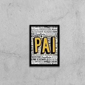 Quadro Pai Qualidades 45X34Cm - Com Vidro Moldura Preta