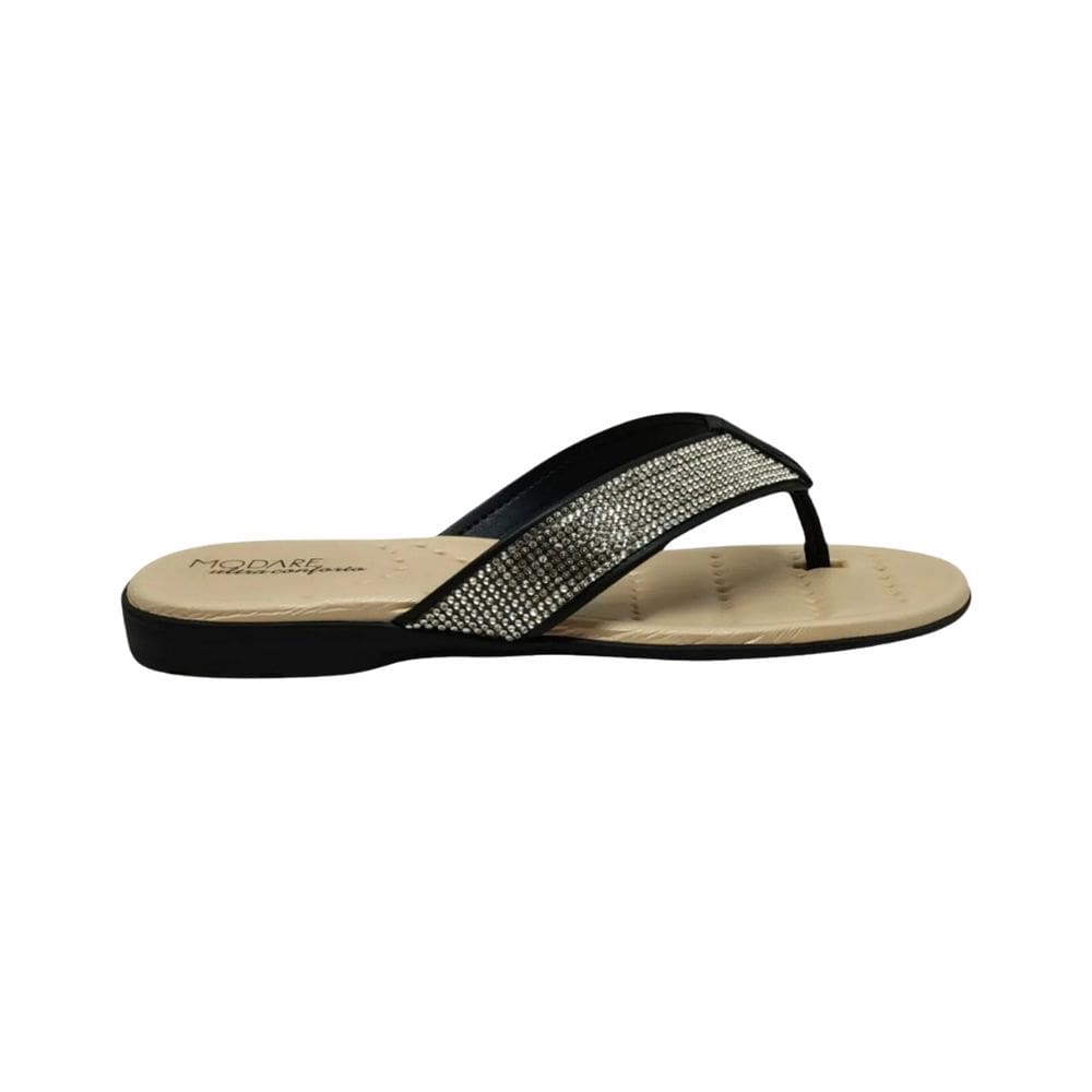 Rasteira Modare Ultraconforto Premium Casual Strass Feminina Preto 341529