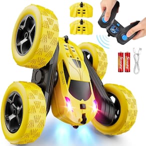 Carro de controle remoto QUNREDA RC Stunt 4WD 360° Rotating Yellow
