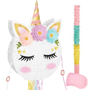 Piñata dobrável de unicórnio WERNNSAI para festa de aniversário de unicórnio
