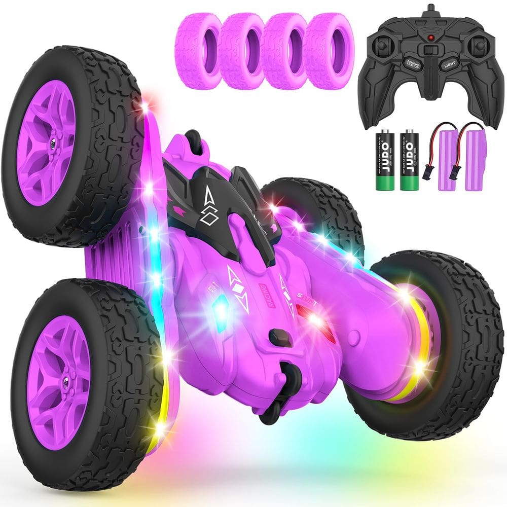 Controle remoto Car Terucle Stunt RC Car 4WD para crianças roxo