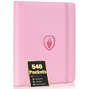 Encadernador de cartões Fabmaker Premium de 9 bolsos para 540 cartões rosa