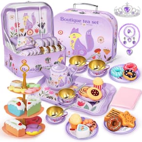 Conjunto de festa de chá IAO Vueby Princess Tea Time 49 unidades de 3 a 8 anos