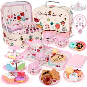 Conjunto de festa de chá IAO Vueby Princess Tea Time 49 unidades para meninas de 3 a 8 anos