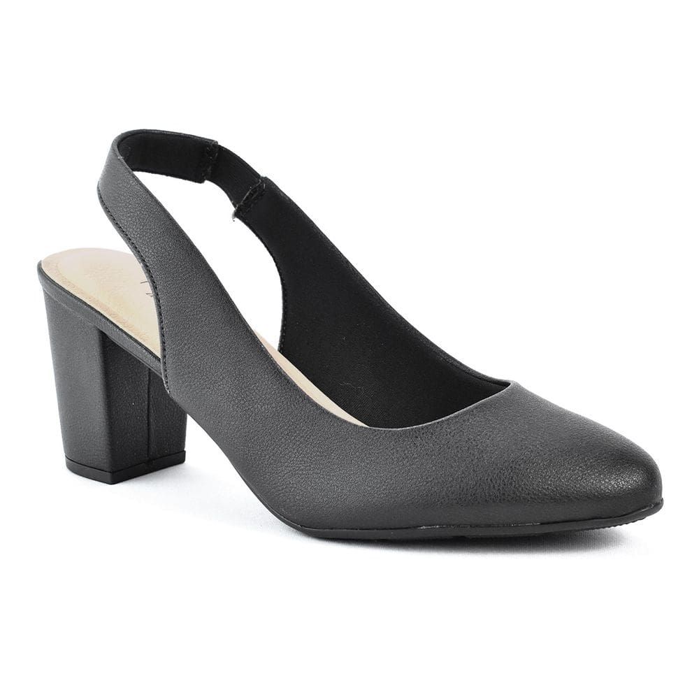 Sapato Modare Slingback Comfort Salto Bloco Feminino Preto