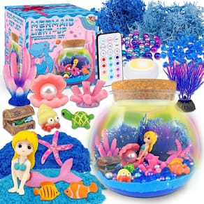 Kit de artesanato, 7 de julho, Mermaid Terrarium com LED Night Light Girls 5-12