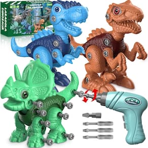 Brinquedos de dinossauro Laradola para meninos de 3 a 8 anos com furadeira elétrica