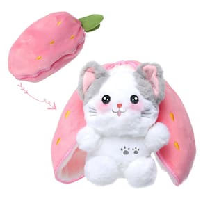 Brinquedo de Páscoa de 30 cm para gatos de pelúcia MIAODAM Strawberry Cat