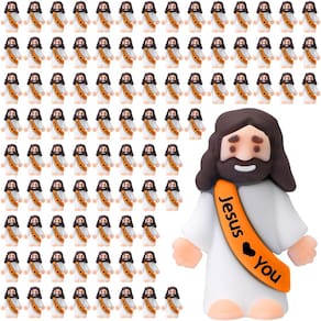 Toy Bememo Little Jesus Figures Easter 100 peças de borracha 3,5 cm