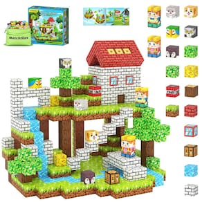 Blocos magnéticos Matchtiles Build Mine Magnet World 100PCS