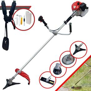 Roçadeira Máquina de Cortar Grama À Gasolina CG430P Anmax 9.000rpm 2HP 43cc Com Lâmina Facão, Lâmina 3 Pontas, Lâmina 40 Dentes e Carretel de Nylon