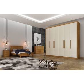 Guarda Roupa Casal 6 Portas 8 Gavetas - Santoro-Cumaru/Fendi - Móveis Novo Horizonte