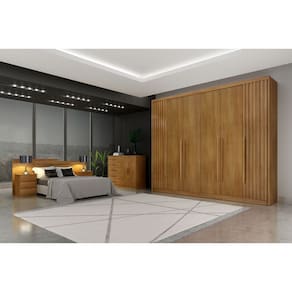 Guarda Roupa Casal 6 Portas 6 Gavetas - Coimbra Ripado-Cumaru - Móveis Novo Horizonte