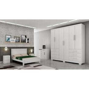 Guarda Roupa Solteiro com Pés 6 Portas 6 Gavetas - Berlim-Branco - Móveis Novo Horizonte