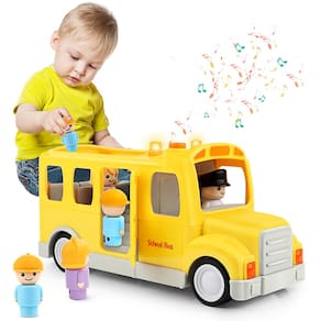 Ônibus escolar de brinquedo Nicmore 2024 com luzes, sons e 5 figuras de 18 m ou mais