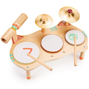 Conjunto de bateria OATHX Kids para crianças de 3 anos ou mais com brinquedos musicais de madeira