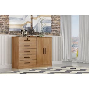 Cômoda para Quarto com Sapateira 5 Gavetas - Seul-Cumaru - Móveis Novo Horizonte