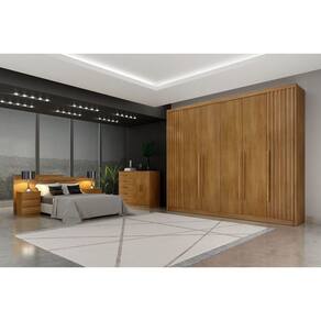 Guarda Roupa Casal 6 Portas 8 Gavetas - Coimbra Ripado-Cumaru - Móveis Novo Horizonte