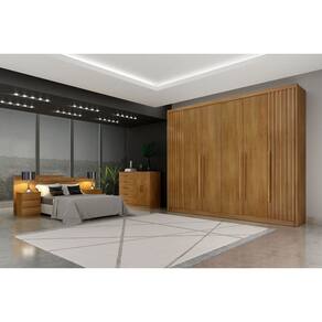 Guarda Roupa Casal 6 Portas 6 Gavetas - Coimbra Ripado-Cumaru - Móveis Novo Horizonte