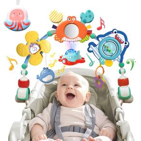 Carrinho de bebê musical Arch qesfir para berço e assento de carro