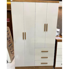 Guarda Roupa Solteiro com Pés 4 Portas 3 Gavetas - Berlim-Cumaru/Fendi - Móveis Novo Horizonte