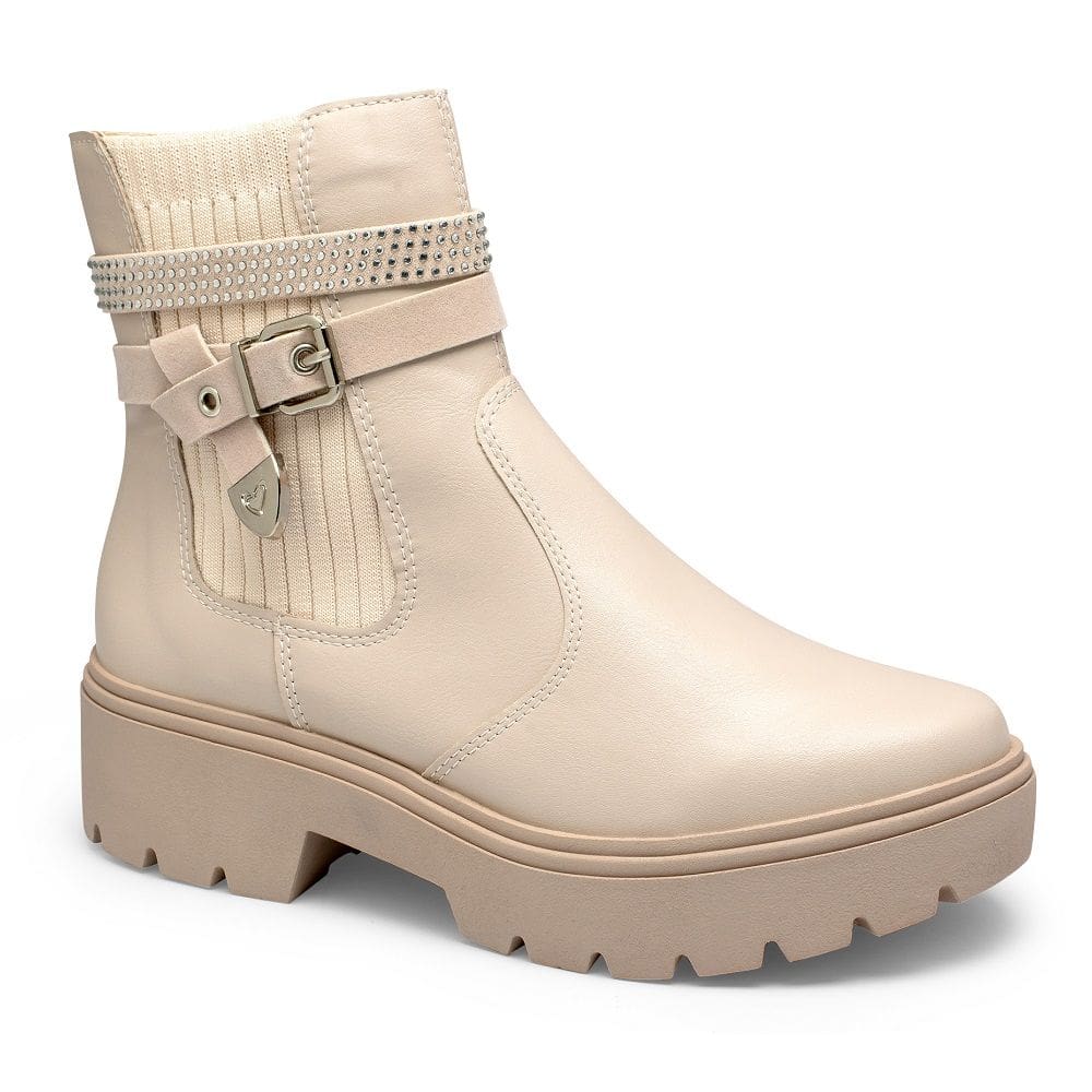 Coturno Cano Curto Mississipi MI612 Feminino - Marfim