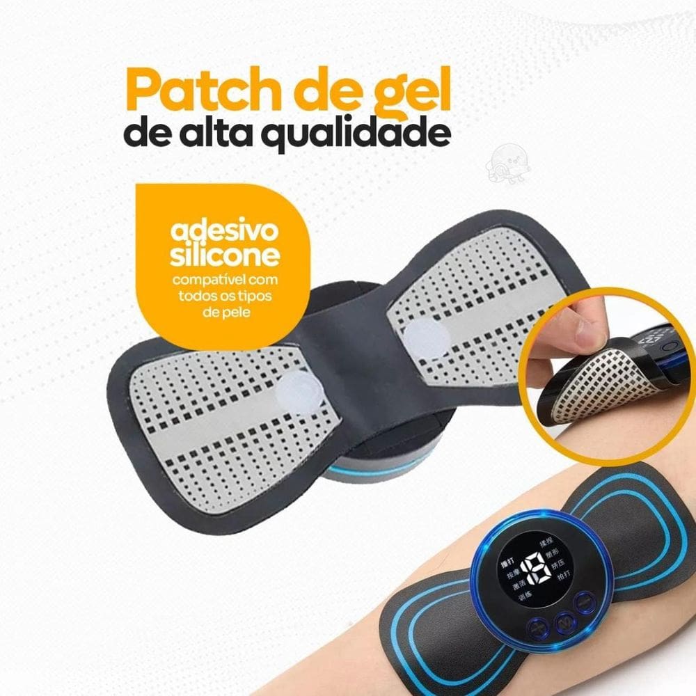 Massageador EMS Portátil - Alívio Muscular, 8 Modos