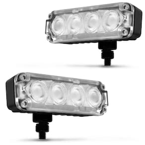 Par Farol De Milha Slim Strobo Safetycar Power Led Vermelho