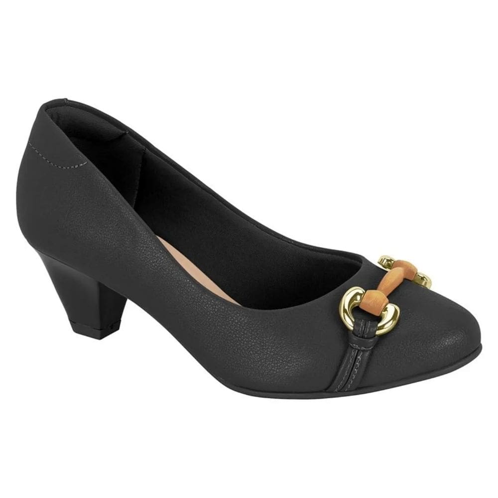 Sapato Modare Salto Bloco Baixo Conforto Feminino Preto