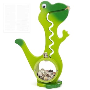 Cofrinho de dinossauro de madeira AORCMITN Boalord para crianças