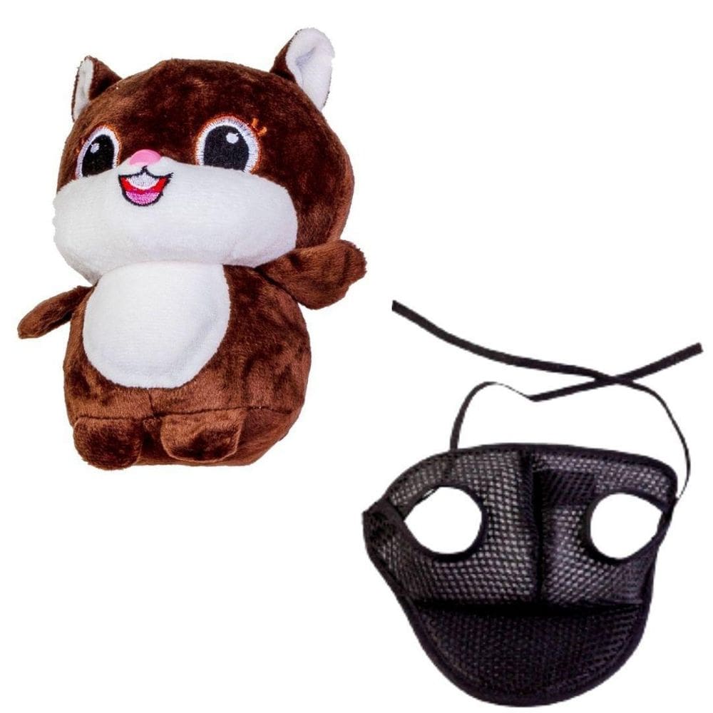 Kit Boné E Pelúcia Esquilo Para Cães E Gatos - Gg