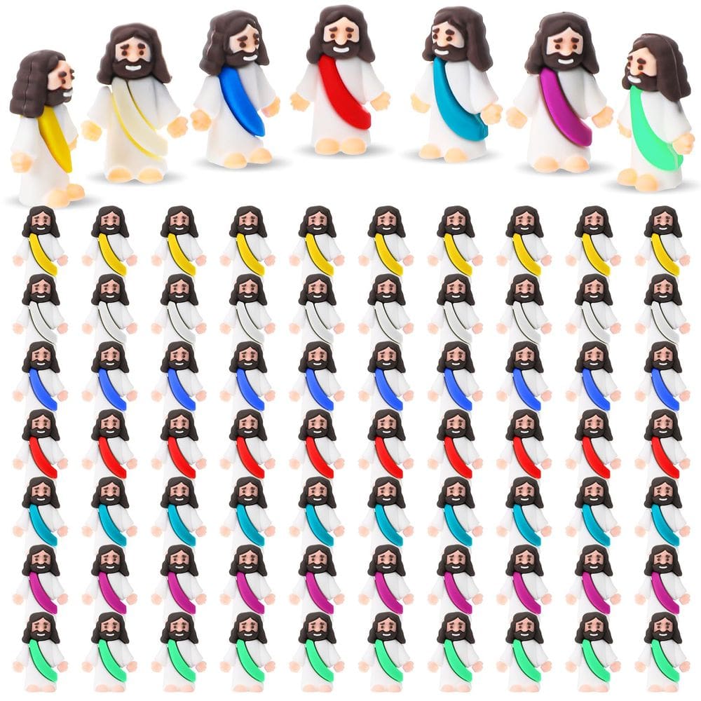 Mini estatueta de borracha do Pequeno Jesus Bememo, 100 unidades, multicolorida