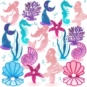 Decoração de festa SUNBEAUTY Glitter Mermaid Felt Centerpiece x18