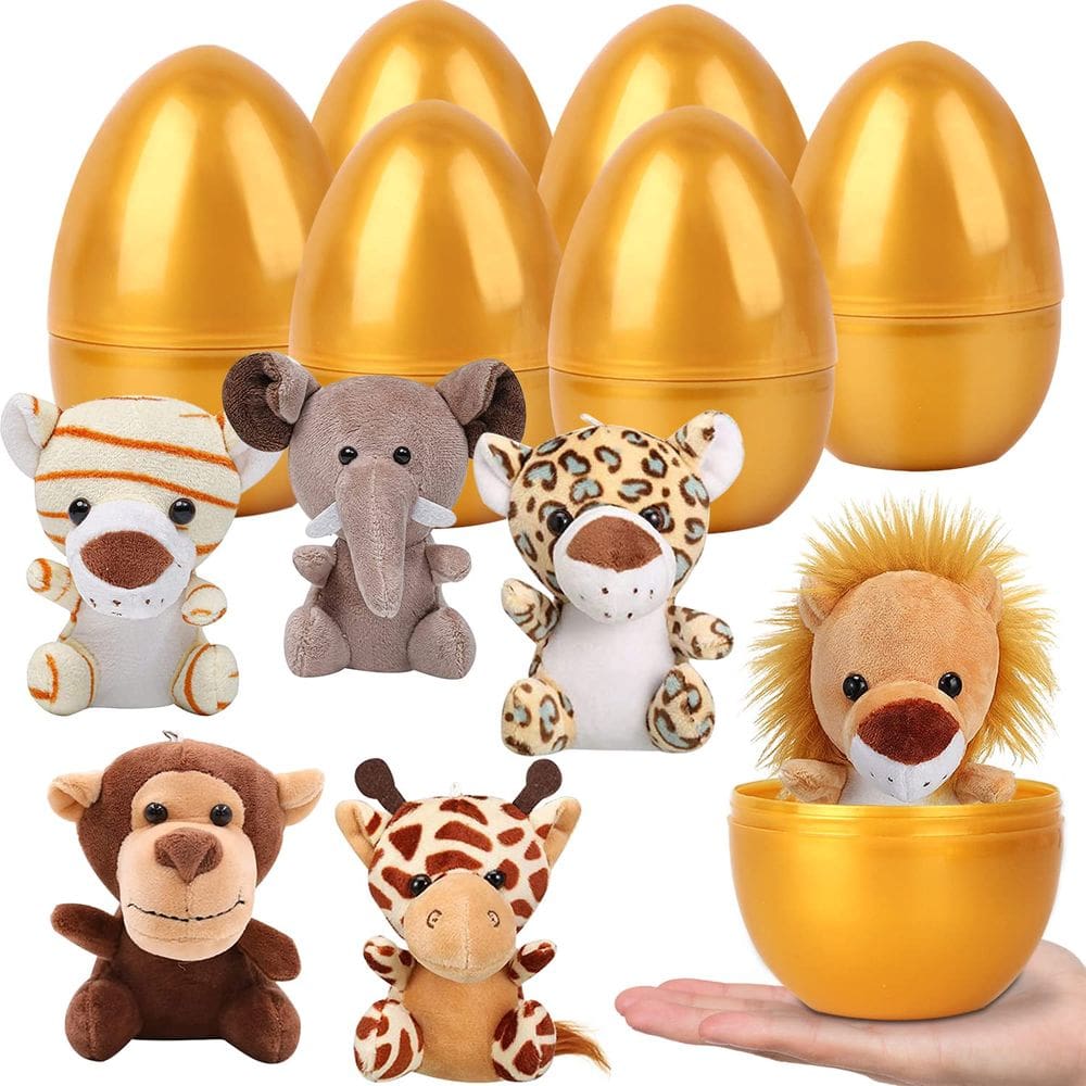 Ovos de Páscoa com brinquedos de pelúcia YUJUN para crianças, 6 unidades