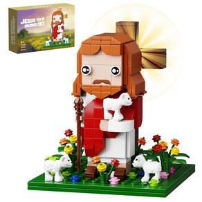 Conjunto de blocos de construção VONADO Jesus The Shepherd God 324 unidades
